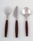 Stainless Steel & Brown Plastic Strata Cutlery by Henning Koppel for Georg Jensen, 1970s, Set of 20, Image 1