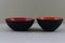 Black Metal & Red and Orange Enamel Krenit Bowls by Herbert Krenchel, 1970s, Set of 2, Image 4