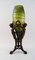 Antike Jugendstil Vasen aus grünem Milchglas von Palme König, 2er Set 1