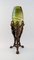 Antique Art Nouveau Green Frosted Glass Vases from Palme König, Set of 2 6
