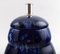 Dunkelblaue Vintage Vasen aus Steingut mit Deckel aus Fayence von Rörstrand, 2er Set 5