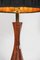 Lámpara de pie o de mesa de madera de cerezo, cerámica y cobre, años 50, Imagen 6