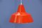 Danish Orange Enamel and Metal Ceiling Lamp from Louis Poulsen, 1970s 1