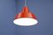 Danish Orange Enamel and Metal Ceiling Lamp from Louis Poulsen, 1970s 5