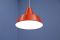 Danish Orange Enamel and Metal Ceiling Lamp from Louis Poulsen, 1970s, Image 5