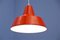 Danish Orange Enamel and Metal Ceiling Lamp from Louis Poulsen, 1970s 2