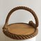 Wood & Rope Tray by Audoux Minet, 1950s, Image 1