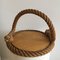 Wood & Rope Tray by Audoux Minet, 1950s 4