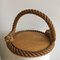 Wood & Rope Tray by Audoux Minet, 1950s, Image 4