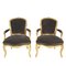 Antique Velvet & Giltwood Salon Chairs, Set of 2, Image 7