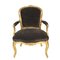 Antike Salon Stühle aus Samt & vergoldetem Holz, 2er Set 1