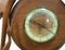 Reloj alemán Mid-Century de cobre, madera y vidrio, años 60, Imagen 4