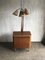 Mueble bar estilo Art Déco de nogal con lámpara, años 50, Imagen 1