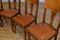 Antique Art Nouveau Leather and Oak Dining Chairs, Set of 6 7