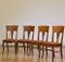 Antique Art Nouveau Leather and Oak Dining Chairs, Set of 6 3