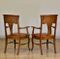 Antique Art Nouveau Leather and Oak Dining Chairs, Set of 6 8