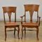 Antique Art Nouveau Leather and Oak Dining Chairs, Set of 6, Image 1