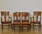 Antique Art Nouveau Leather and Oak Dining Chairs, Set of 6 13