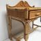 Vintage Glass & Rattan Dressing Table with Stool, 1960s, Image 5