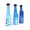 Blue Glass Bottles by Salvador Dali for Rosso Antico, 1970s, Set of 3 2