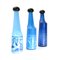 Botellas de vidrio azul de Salvador Dali para Rosso Antico, años 70. Juego de 3, Imagen 2