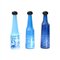 Botellas de vidrio azul de Salvador Dali para Rosso Antico, años 70. Juego de 3, Imagen 1