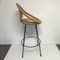 Tabouret Mid-Century en Métal et Rotin, 1960s 2