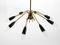 Mid-Century German Brass and Metal Ceiling Lamp, 1950s, Image 4