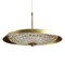Mid-Century Crystal & Brass Pendant Lamp by Carl Fagerlund for Orrefors, 1950s 1