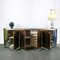 Italienisches Vintage Sideboard aus Messing, Spiegel und Wurzelholz, 1970er 2