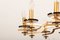 Vintage Italian Brass and Smoked Glass Chandelier, 1970s, Image 3
