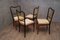 Italian Beech and Brass Dining Chairs, 1950s, Set of 4 3