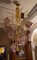 Lampada da soffitto in ottone e vetro di Murano, Italia, anni '70, Immagine 7