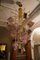 Lampada da soffitto in ottone e vetro di Murano, Italia, anni '70, Immagine 1