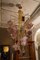 Lampada da soffitto in ottone e vetro di Murano, Italia, anni '70, Immagine 2