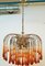 Lámpara de araña italiana con gotas de cristal de Murano, 1968, Imagen 5