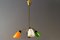 Lampadario Mid-Century in ottone e bachelite tricolore, anni '50, Immagine 1