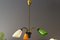 Lampadario Mid-Century in ottone e bachelite tricolore, anni '50, Immagine 3