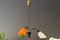 Lampadario Mid-Century in ottone e bachelite tricolore, anni '50, Immagine 2