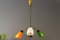 Lampadario Mid-Century in ottone e bachelite tricolore, anni '50, Immagine 4