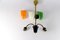 Lampadario Mid-Century in ottone e bachelite tricolore, anni '50, Immagine 14