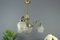 Art Deco French Brass & Frosted Glass 4-Light Chandelier, 1920s 22