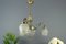 Art Deco French Brass & Frosted Glass 4-Light Chandelier, 1920s, Image 22