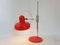 Lampada da tavolo regolabile vintage in acciaio cromato e laccato rosso, anni '60, Immagine 6