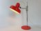 Vintage Red Lacquered & Chrome-Plated Steel Adjustable Table Lamp, 1960s 3