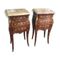Antique Rosewood and Marble Nightstands, Set of 2 1