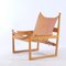 Mid-Century Hunting Oak and Leather Lounge Chair, 1960s 4