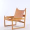 Mid-Century Hunting Oak and Leather Lounge Chair, 1960s 1