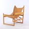 Mid-Century Hunting Oak and Leather Lounge Chair, 1960s 6