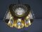 Italian Brass & Glass Ceiling Lamp, 1960s 5